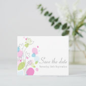 Graphic moderne Blume Blätter Save the Date Karte (Stehend Vorderseite)