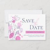 Graphic moderne Blume Blätter Save the Date Karte (Vorderseite)