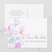 Graphic moderne Blume Blätter Save the Date Karte (Vorne/Hinten)
