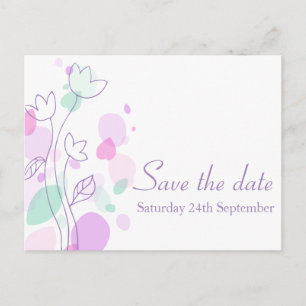 Graphic moderne Blume Blätter Save the Date Karte