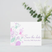 Graphic moderne Blume Blätter Save the Date Karte (Stehend Vorderseite)
