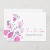 Graphic moderne Blume Blätter Save the Date Karte (Vorne/Hinten)