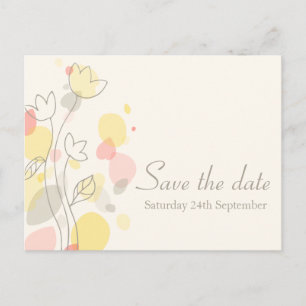 Graphic moderne Blume Blätter Save the Date Karte