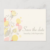 Graphic moderne Blume Blätter Save the Date Karte (Vorderseite)