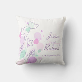 Graphic moderne Blume Blütenblätter Hochzeitskisse Kissen