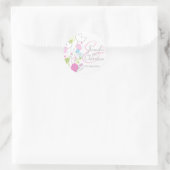 Graphic moderne Blume Blütenblätter Hochzeitsticke Runder Aufkleber (Tasche)