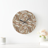 Graphic Monstera Blätter Tropical Design Große Wanduhr (Zuhause)