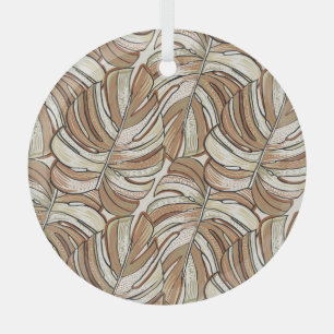 Graphic Monstera Blätter Tropical Design Ornament Aus Glas