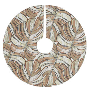 Graphic Monstera Blätter Tropical Design Polyester Weihnachtsbaumdecke
