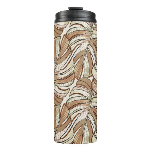 Graphic Monstera Blätter Tropical Design Thermosbecher (Vorderseite)
