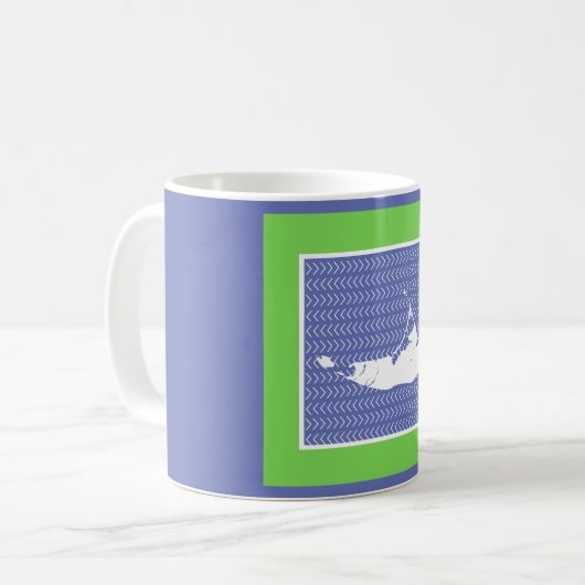 Graphic Nantucket on Hand Illustriert Pattern Tass Kaffeetasse (Vorderseite Links)