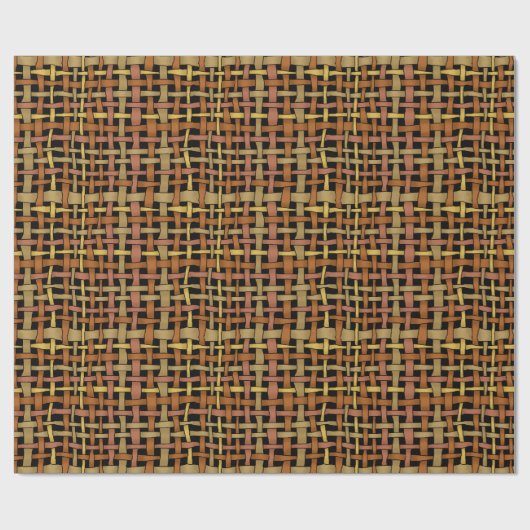 Graphic Natural Looking Woven Strings Red Geschenkpapier (Flach)
