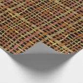 Graphic Natural Looking Woven Strings Red Geschenkpapier (Ecke)