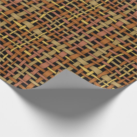 Graphic Natural Looking Woven Strings Red Geschenkpapier (Ecke)