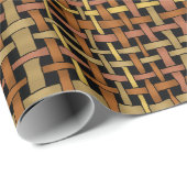 Graphic Natural Looking Woven Strings Red Geschenkpapier (Rolleneckpunkt)