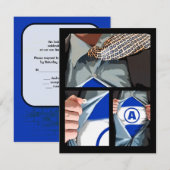 Graphic Novel Bar Mitzvah Reply RSVP Card Karte (Vorne/Hinten)