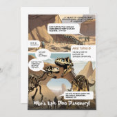 Graphic Novel prähistorisches Abenteuer Geburtstag Einladung (Vorne/Hinten)