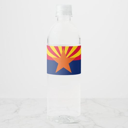 Graphic of a Dynamic Arizona State Flag Wasserflaschenetikett (Vorderseite)