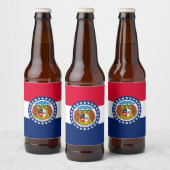 Graphic of a Dynamic Missouri State Flag Bierflaschenetikett (Flaschen)