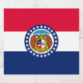 Graphic of a Dynamic Missouri State Flag Bierflaschenetikett (Einzelnes Label)