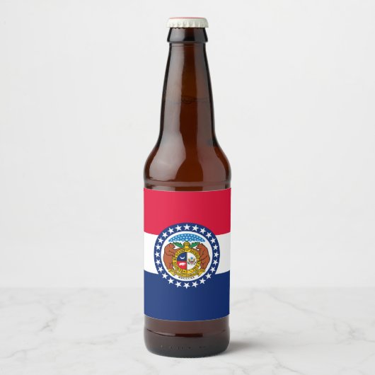 Graphic of a Dynamic Missouri State Flag Bierflaschenetikett (Vorderseite)