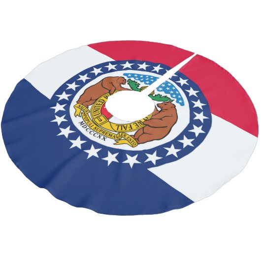 Graphic of a Dynamic Missouri State Flag Polyester Weihnachtsbaumdecke (Schrägansicht)