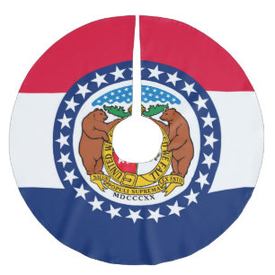 Graphic of a Dynamic Missouri State Flag Polyester Weihnachtsbaumdecke