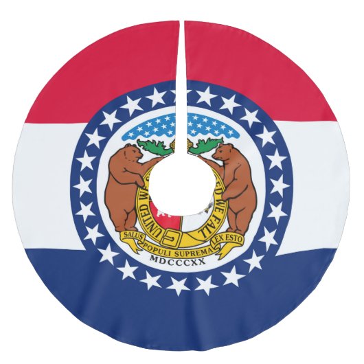 Graphic of a Dynamic Missouri State Flag Polyester Weihnachtsbaumdecke (Vorderseite)