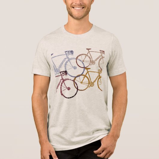 Graphic Overlapped Bicycles Tri-Blend Shirt (Vorderseite)