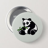 Graphic PANDA Bear- Animal Lover - Wildlife- Green Button (Vorne & Hinten)