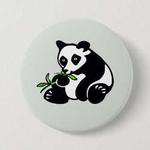 Graphic PANDA Bear- Animal Lover - Wildlife- Green Button