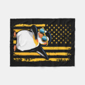Graphic Penguin Retro American Flag Funny Penguin  Fleecedecke (Vorderseite (Horizontal))