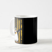 Graphic Penguin Retro American Flag Funny Penguin Kaffeetasse (Vorderseite Links)
