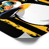 Graphic Penguin Retro American Flag Funny Penguin Poster (Ecke)