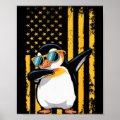 Graphic Penguin Retro American Flag Funny Penguin Poster (Vorne)