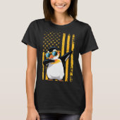 Graphic Penguin Retro American Flag Funny Penguin T-Shirt (Vorderseite)