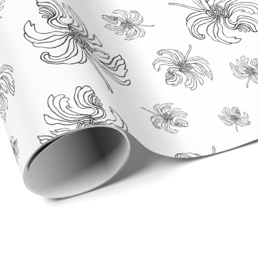 Graphic peonies. geschenkpapier (Rolleneckpunkt)