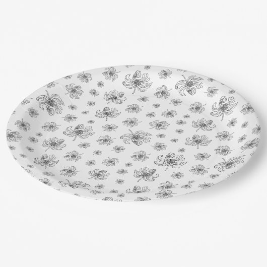 Graphic peonies. pappteller (Schrägansicht)