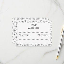 Graphic peonies. RSVP karte