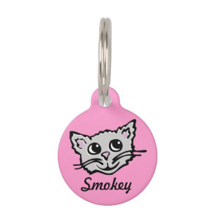 Graphic pink grau Katzenname & lost details pet ta Tiermarke