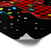 Graphic Plaid Rudolph Christmas Tree Light Xmas Me Poster (Ecke)