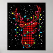 Graphic Plaid Rudolph Christmas Tree Light Xmas Me Poster (Vorne)