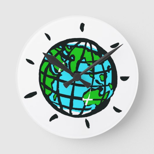 Graphic Planet EARTH - Wild World - Runde Wanduhr (Vorderseite)
