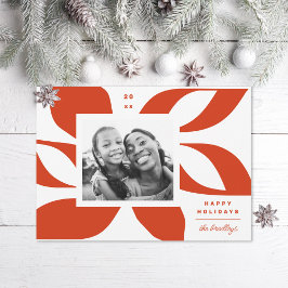 Graphic Poinsettia Foto Feiertagskarte