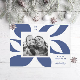 Graphic Poinsettia Foto Feiertagskarte