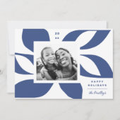 Graphic Poinsettia Foto Feiertagskarte (Vorderseite)