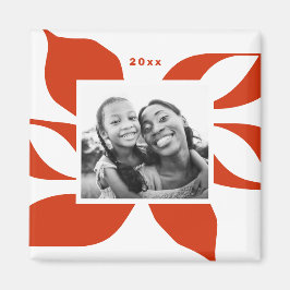 Graphic Poinsettia Holiday Foto Magnet