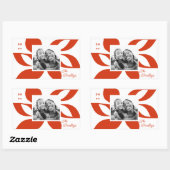 Graphic Poinsettia Holiday Foto Rechteckiger Aufkleber (Blatt)