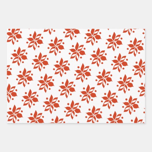 Graphic Poinsettia Holiday Geschenkpapier Set (Vorderseite 3)