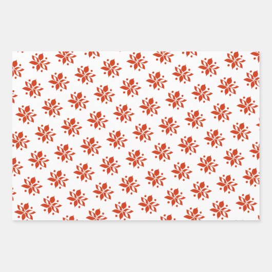 Graphic Poinsettia Holiday Geschenkpapier Set (Vorderseite 2)